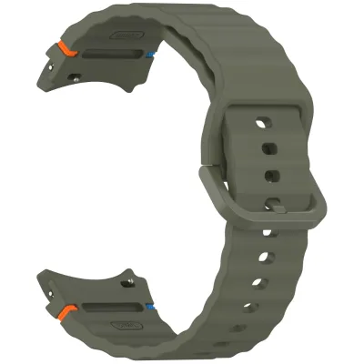 20mm Wavy Stitch Silicone Sports Strap with Metal Buckle for Samsung Galaxy Watch 7 6 5 4 FE